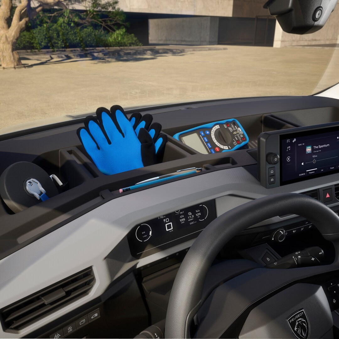Novo PEUGEOT Partner Active Painel de instrumentos com arrumação integrada